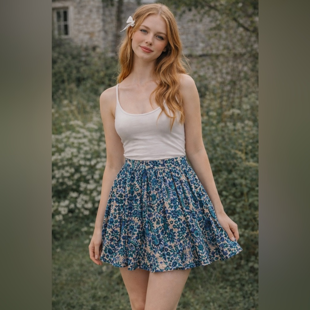 Show Me Your MuMu Boho Swing Skort | Retro Mod‎ Floral | Size S